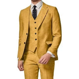 Riolio  Men's Blazer Vest and Pant Set, Notched Lapel, Wedding Banquet, Evening Party, Male Suit, Elegant Tuxedo, 3 Piece