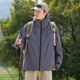 Riolio Unisex Spring Autumn Hooded Hiking Jacket Men Outdoor Bomber Jackets Waterproof Windbreaker Sports Casual Jackets Mens Coats