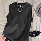 Riolio  Men's Solid Color Sleeveless Tank Top Crew Neck Loose Fit Comfortable Casual Summer Daily Multi-Color Vest