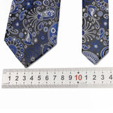 Riolio  New Men's Polyester Tie Pocket Square Cufflink Set Green Wine Red Brown Paisley Flower Necktie Business Party Accessories Gifts