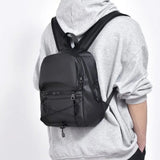 Riolio  Mini Men's Backpack Fashion Small Man Shoulder Schoolbag Travel Backpacks Oxford Cloth Male Rucksack  Outdoor Black Bagpack