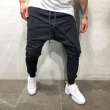 Riolio Men Harem Pants Ankle Tied Hip Hop Double Layer Running Baggy Pants Korean Casual Elastic Waist Trousers Sweatpants Tracksuits