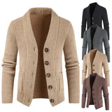 Riolio New Winter Men's Knitted Cardigan Coat Korean Fashion Street Dress Button Japanese Sweater Single breasted Men's Wear