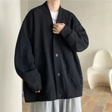 Riolio  Cardigan hoodie men's spring and autumn black loose heavyweight outerwear fashion brand new high-end spring and autumn casu