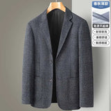 Riolio New Men's Blazer Fashion Middle-aged Business Casual Professional Wear Casual Loose British Style Sub-trend Four Seasons Suit