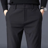 Riolio  Classic Solid Color Slim Pocket Business Pants Classic Zipper Button Black Work All-match Youth Casual Male Autumn Trousers