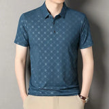Riolio  Short-sleeved Lapel T-shirt for Middle Aged and Elderly Summer Thin Casual Men's Loose Half Sleeved Polo Shirt Large Size