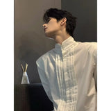 Riolio Spring New Niche Shirt Deconstructed Stand Collar Long-sleeved Shirt Men's Mature Elegant Youth Design Feel Loose Casual Blouse
