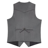Riolio  Men Vest Gold Suede Leather Gentleman Business Waistcoat Vintage Western Cowboy Regular Slim Business Banquet Men Suit Vest