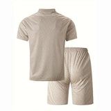 Riolio  Summer Men's New Trendy Brand Random Printing Fashion Two-piece Set Casual Loose Short-sleeved Shorts Set