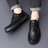 Riolio  New Men's Casual Shoes Handmade Soles  Shoes Men's Outdoor Hiking Comfort Flat Platform Size 47