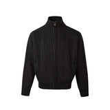 Riolio  New Japanese Retro Men Cardigan Jacket Winter Light Luxury Trendy Turtleneck Knit Zip-up Long Sleeve Sweater Coat Premium Outfit