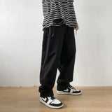 Riolio Trendy Hong Kong Style Men's Cargo Pants Loose Fit Straight Leg Casual Pants Youth Long Versatile For Various Scenes