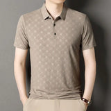 Riolio  Short-sleeved Lapel T-shirt for Middle Aged and Elderly Summer Thin Casual Men's Loose Half Sleeved Polo Shirt Large Size