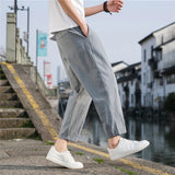 Riolio  Linen Wide Men Pants New Korean Trousers Oversize Linens Streetwear Male Spring Summer Pants Casual Men Clothing Sweatpants