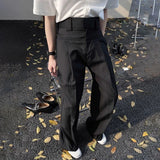 Riolio  Mens Trousers Reverse Design Front Pocket Wide Leg Pants Autumn Fashion Couple Versatile Simple Daily Casual Pants Unisex