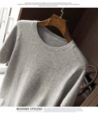 Riolio  Cashmere T-shirt Men Base Layer Merino Shirt Wicking Breathable Short T-shirt Luxury Clothing Big Size