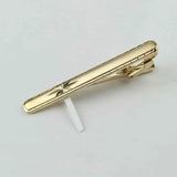 Riolio  New Men's 5cm Metal Gold Slim Tie Bar Wedding Party Business Accessory Stainless Steel Material Tie Clip Clamp Irregular Design
