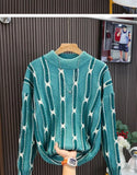 Riolio  Men Loose Round Neck Versatile Autumn and Winter Fashion Color-blocking Long-sleeved Sweater Top Man Clothing