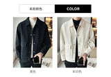 Riolio Korean Style Fashionable High-end Jacket Men's Spring Autumn 2025 New Corduroy Top Trendy Handsome Loose Short Lapel Thin Jacket