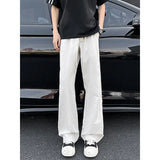 Riolio  American Functional Micro-flare Men Spring and Autumn Loose Silhouette Floor Wide-leg Work Pants