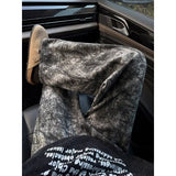 Riolio  Personalized dark color tie dye men and women straight leg jeans for spring and autumn American fashion loose retro casual pants