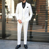 Riolio  Jacket Vest Pant Men Suit Black 3 Pieces Single Button With Lapel For Wedding Groom Birthday Banquet Party Business Work Office