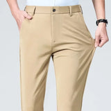 Riolio  Autumn Trousers Men Formal Dress Suit Pants Work Pants Quality Business Casual Pants Straight Black Khaki Navy Blue Long Pants