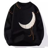 Riolio Trendy Men's Loose-Fit Knitted Sweater Casual Thickened Warm Round Neck Autumn/Winter Perfect For High School Students