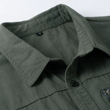 Riolio  Spring Autumn Men's Cotton Cargo Shirts Casual Men Long Sleeve Workwear Shirt Vintage Man Multi-Pocket Military Button Shirt
