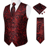 Riolio Black Paisley Blue Suit Vest Neck Tie Set Pocket Square Cufflinks Men's Wedding Waistcoat Luxury Tuxedo Vests Men Gilet