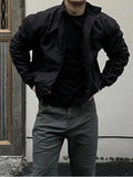 Riolio Loose Men's Baseball Jaet Coat Windproof Ox Cloth American Sle Spring Autumn Casual Wear Tee ket Zipper Closure
