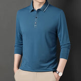 Riolio  Spring Autumn Middle-aged Men's Long Sleeve Polo Shirt