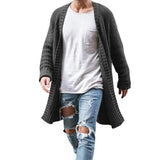 Riolio New Mens Knitted Cotton Cardigan Fashion Long Sweaters Male Casual Solid Long Sleeve Slim Outwear Autumn Winter Warm Jacket