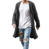 Riolio New Mens Knitted Cotton Cardigan Fashion Long Sweaters Male Casual Solid Long Sleeve Slim Outwear Autumn Winter Warm Jacket