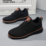 Riolio  New Men's Shoes Lightweight Breathable Knitted Casual Sports Shoes Men's Low Cut Comfortable Walking Shoes Size 39-48