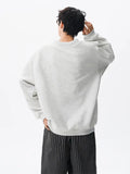 Riolio  hoodie Men Solid Color Round Neck Sweatshirt Long Sleeve Pullover Soft Comfortable Crewneck Sweatshirt For Autumn Casual Wear