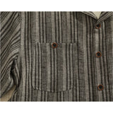 Riolio Retro high street lapel short-sleeved shirt men's cotton and linen blend dark pattern jacquard loose trendy summer shirt