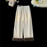 Riolio  American autumn and winter men and women trendy personalized straight leg casual pants for couples loose fitting Harajuku pants