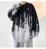Riolio  Hip Hop Ripped Punk Knitted Sweaters Men Oversized Harajuku Streetwear Sweaters Winter Couples Fashion Knit Pullovers Tops