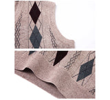 Riolio  Autumn Winter Mens Knitted Sleeveless Jacket Man V-Neck Warm Jumper Knitted Waistcoats Men Wool Pullovers Sweater Vests Clothing