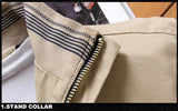 Riolio Autumn And Winter New Men's Fashion Aviator Jacket Fleece Thickened Warm Baseball Jacket Solid Color Zipper Large Size Top M-5XL