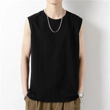 Riolio  Fashion Cotton Vest Men Summer Sleeveless Undershirt Youth Fitness Running Wear