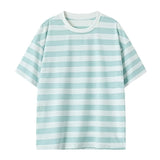 Riolio  Summer Men's Striped T-Shirts Short Sleeve Casual O-Neck Tshirt Male Fashion Sports Tops Loose Tees Streetwear T Shirt Plus Size
