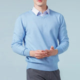 Riolio  Super Cashmere Sweater Men Thick Pullover Autumn Winter Warm Classic V-neck Clothes Male Jumper Jersey Hombre Pull Homme 4XL