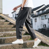 Riolio  Linen Wide Men Pants New Korean Trousers Oversize Linens Streetwear Male Spring Summer Pants Casual Men Clothing Sweatpants