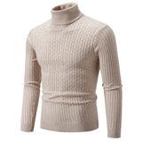 Riolio New Winter Men's Turtleneck Sweater Casual Men's Knitted Sweater Keep Warm Fitness Men Pullovers Tops