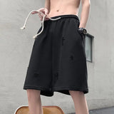 Riolio  High Street Ripped Men Summer Retro Sports Cropped Pants