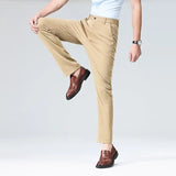 Riolio  Autumn Trousers Men Formal Dress Suit Pants Work Pants Quality Business Casual Pants Straight Black Khaki Navy Blue Long Pants