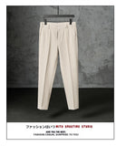 Riolio New Fashion Male Suit Pants Light Luxury Draped Cropped Button-down Business Casual Pants Premium Slim-fit Elegant Dress Trouser